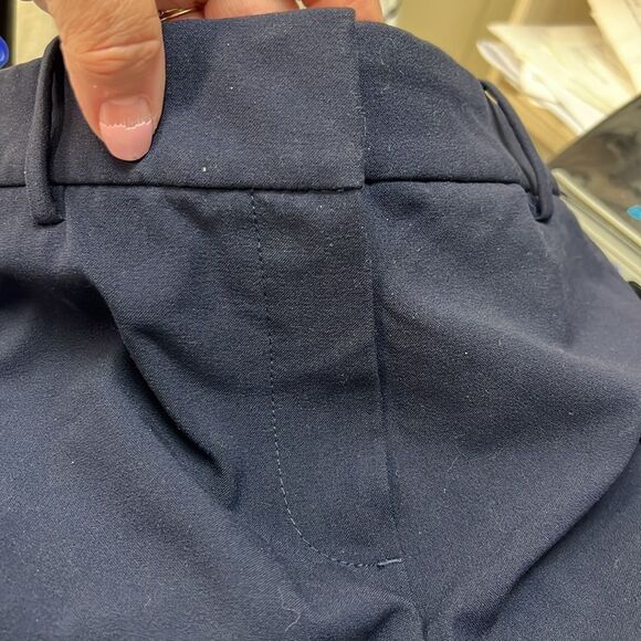 J. Crew Factory J5292 Navy cropped Ruby pant in stretch twill NWOT size 0 Flaw - Picture 6 of 9